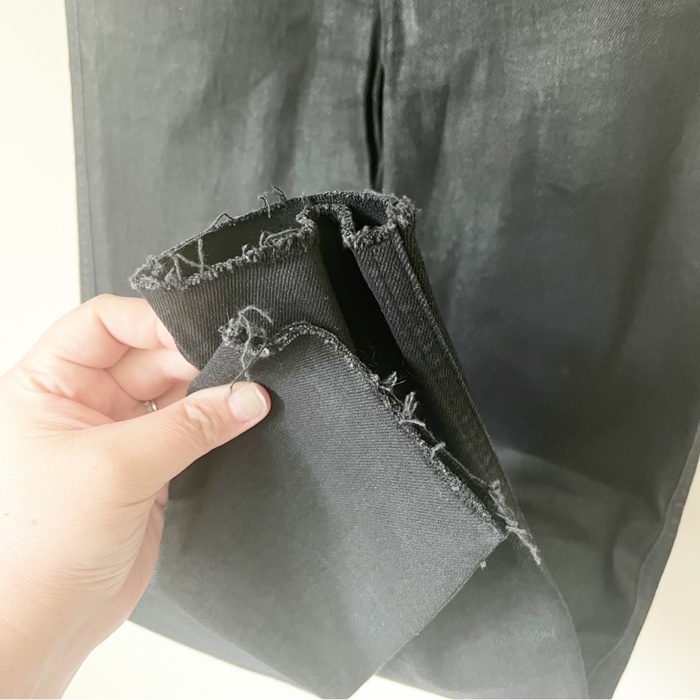 Free People We The Free High Rise Coated Raw Hem Ankle Skinny Jeans Black 26 - Picture 8 of 11